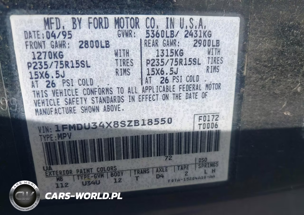 1995 Ford Explorer VIN:1FMDU34X8SZB18550 - 9
