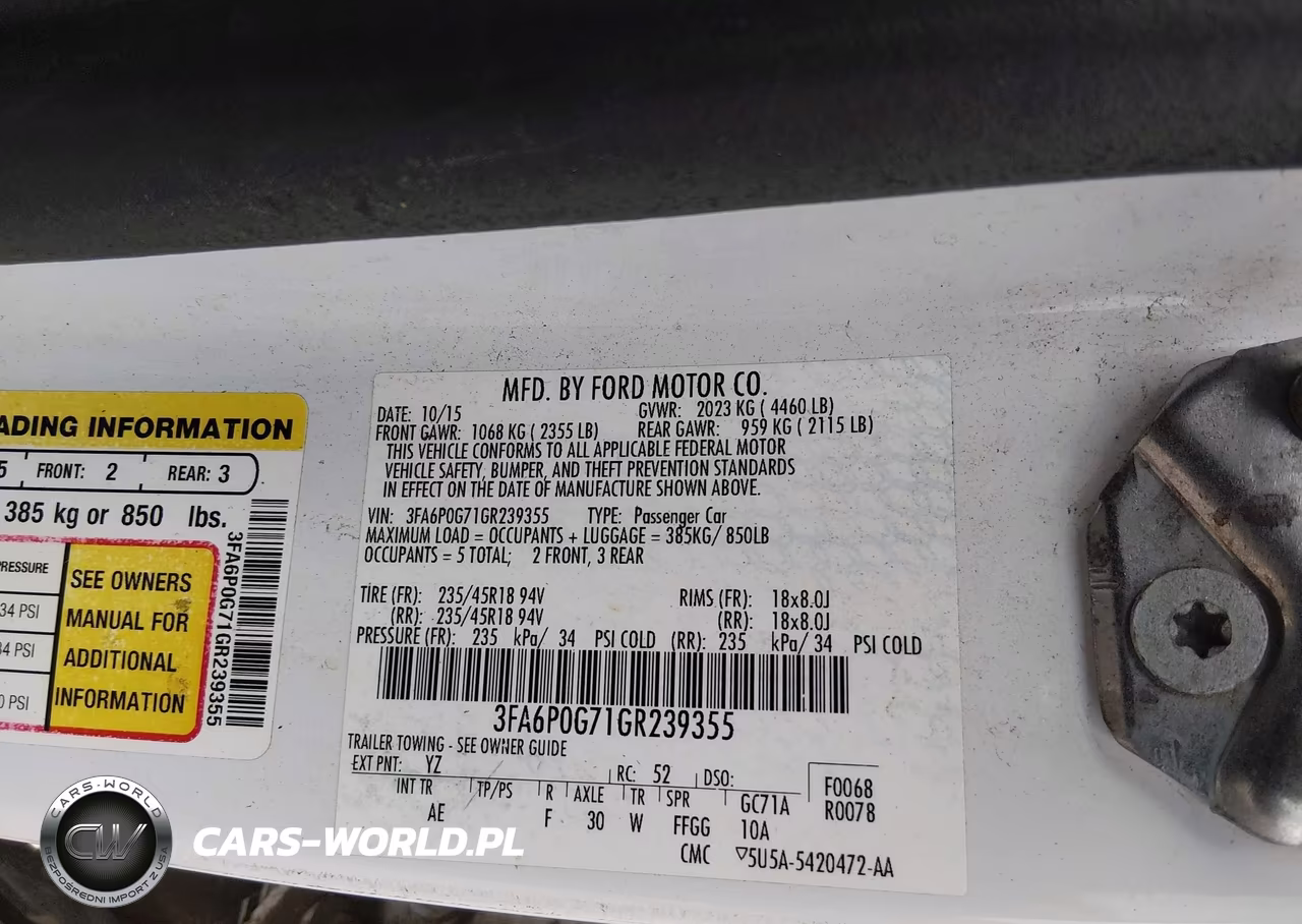 2016 Ford Fusion S VIN:3FA6P0G71GR239355 - 9