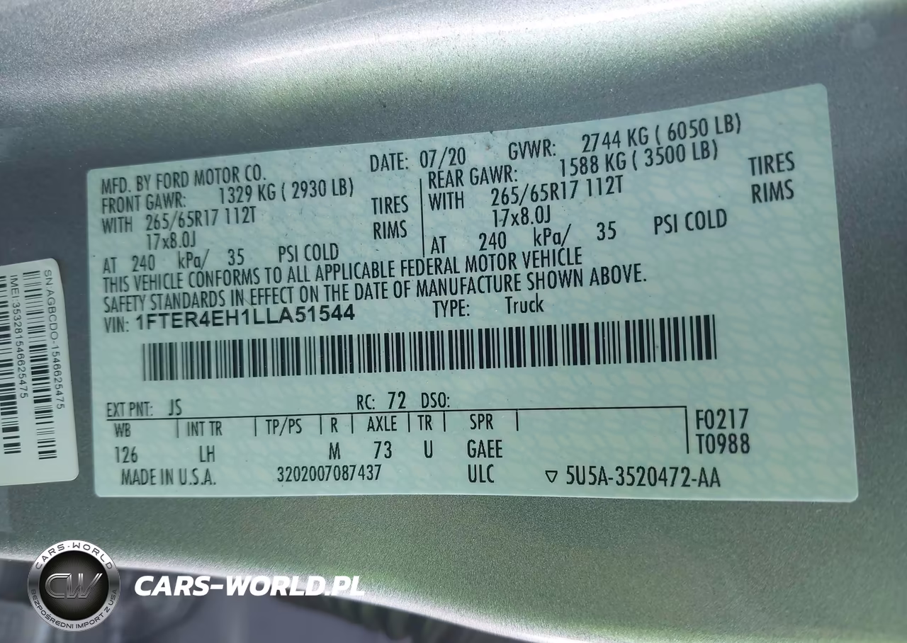 2020 Ford Ranger Xlt VIN:1FTER4EH1LLA51544 - 9