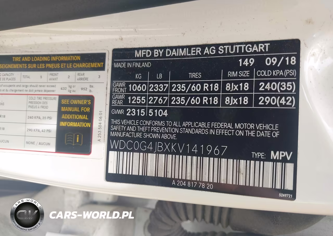 2019 Mercedes-Benz Glc 300 VIN:WDC0G4JBXKV141967 - 9