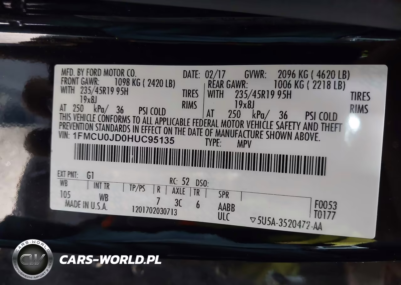 2017 Ford Escape Titanium VIN:1FMCU0JD0HUC95135 - 9