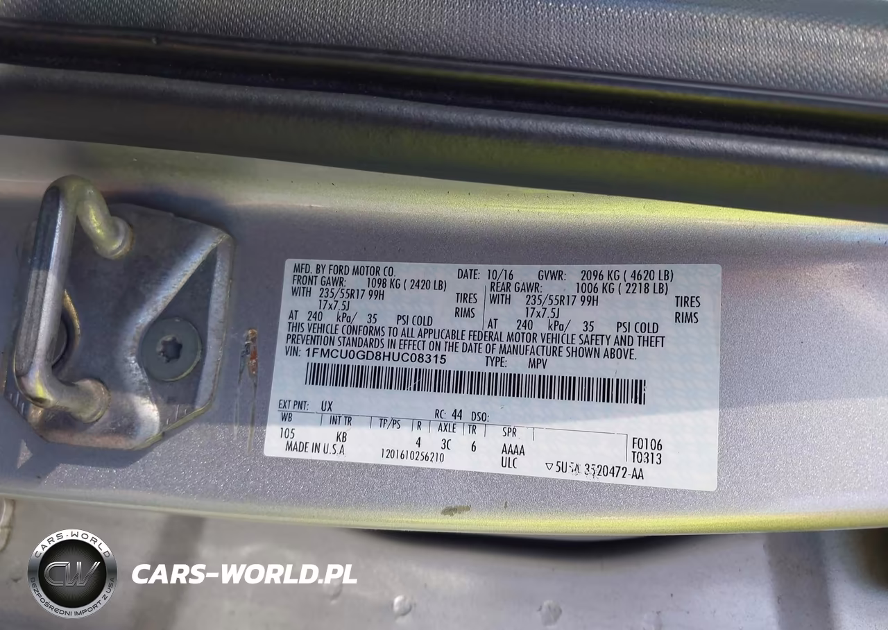 2017 Ford Escape Se VIN:1FMCU0GD8HUC08315 - 9