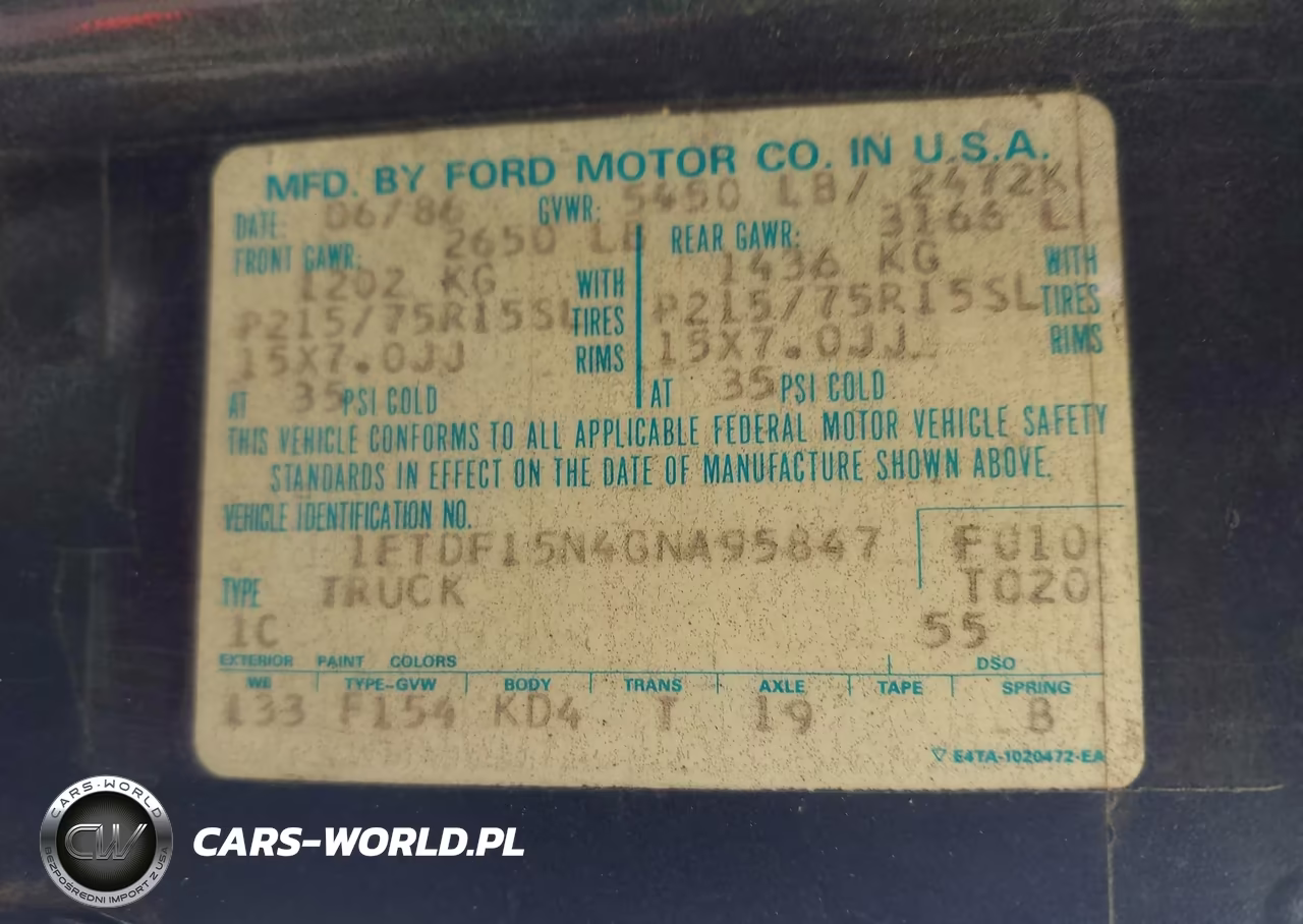 1986 Ford F150 VIN:1FTDF15N4GNA95847 - 9