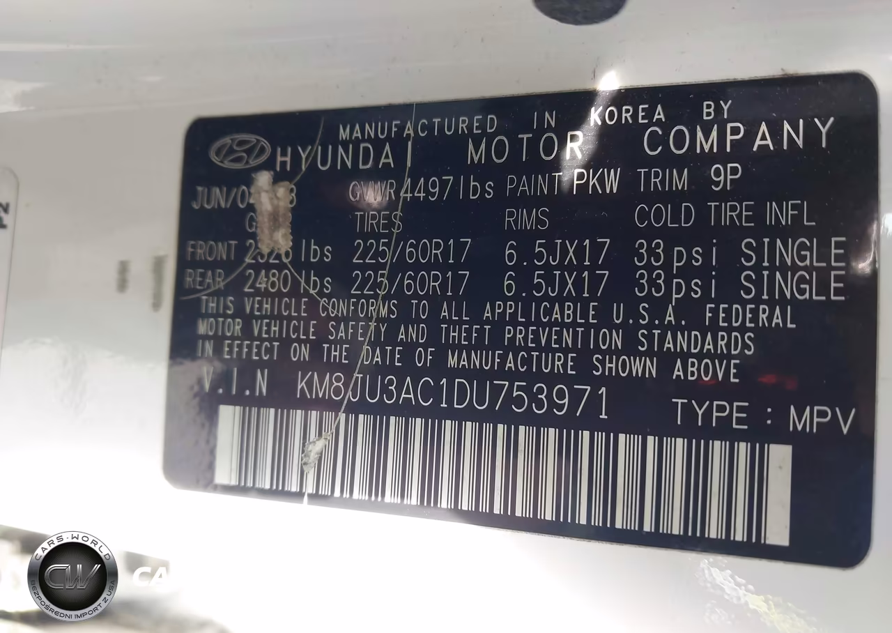 2013 Hyundai Tucson Gls VIN:KM8JU3AC1DU753971 - 9