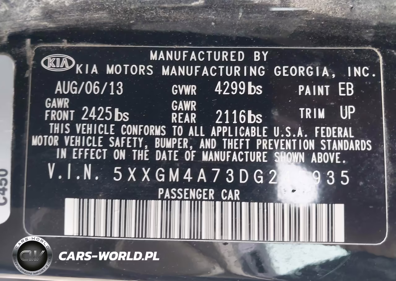 2013 Kia Optima Lx VIN:5XXGM4A73DG245935 - 9