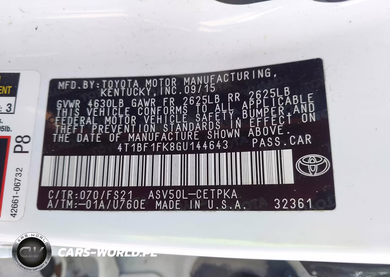 2016 Toyota Camry Se VIN:4T1BF1FK8GU144643 - 9