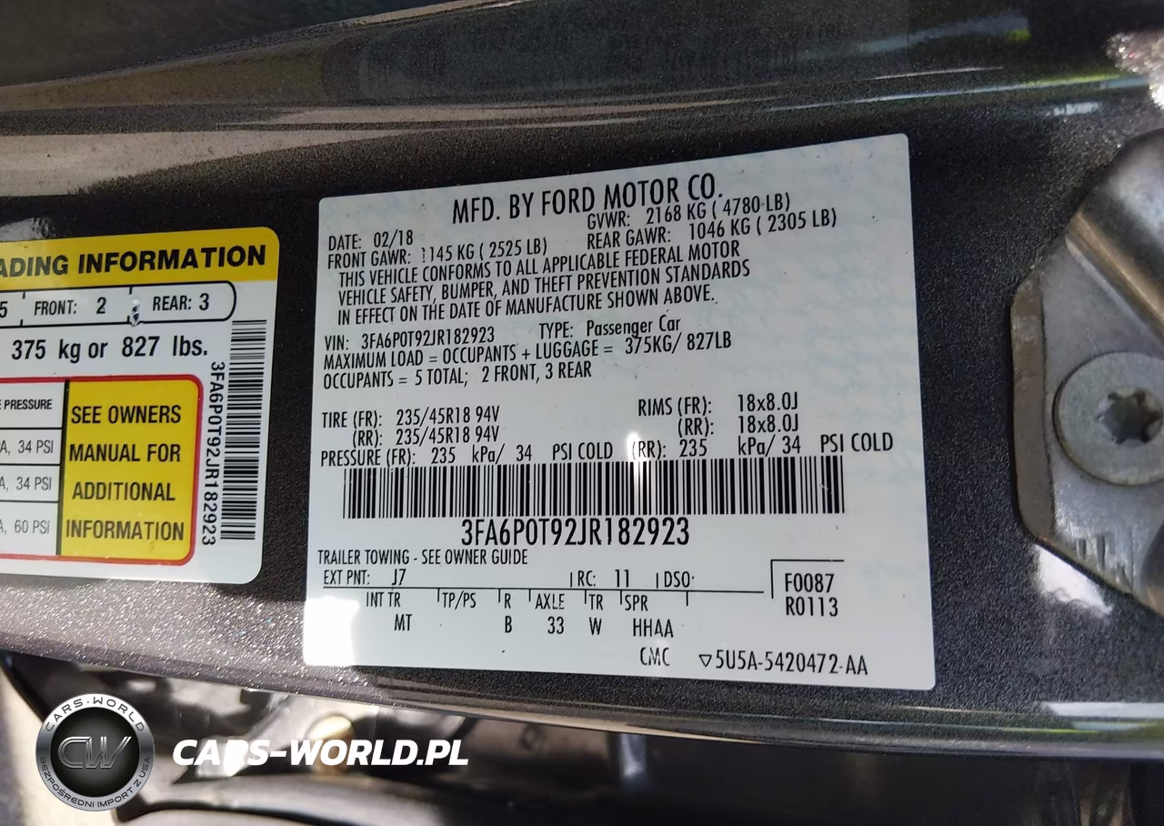 2018 Ford Fusion Se VIN:3FA6P0T92JR182923 - 9