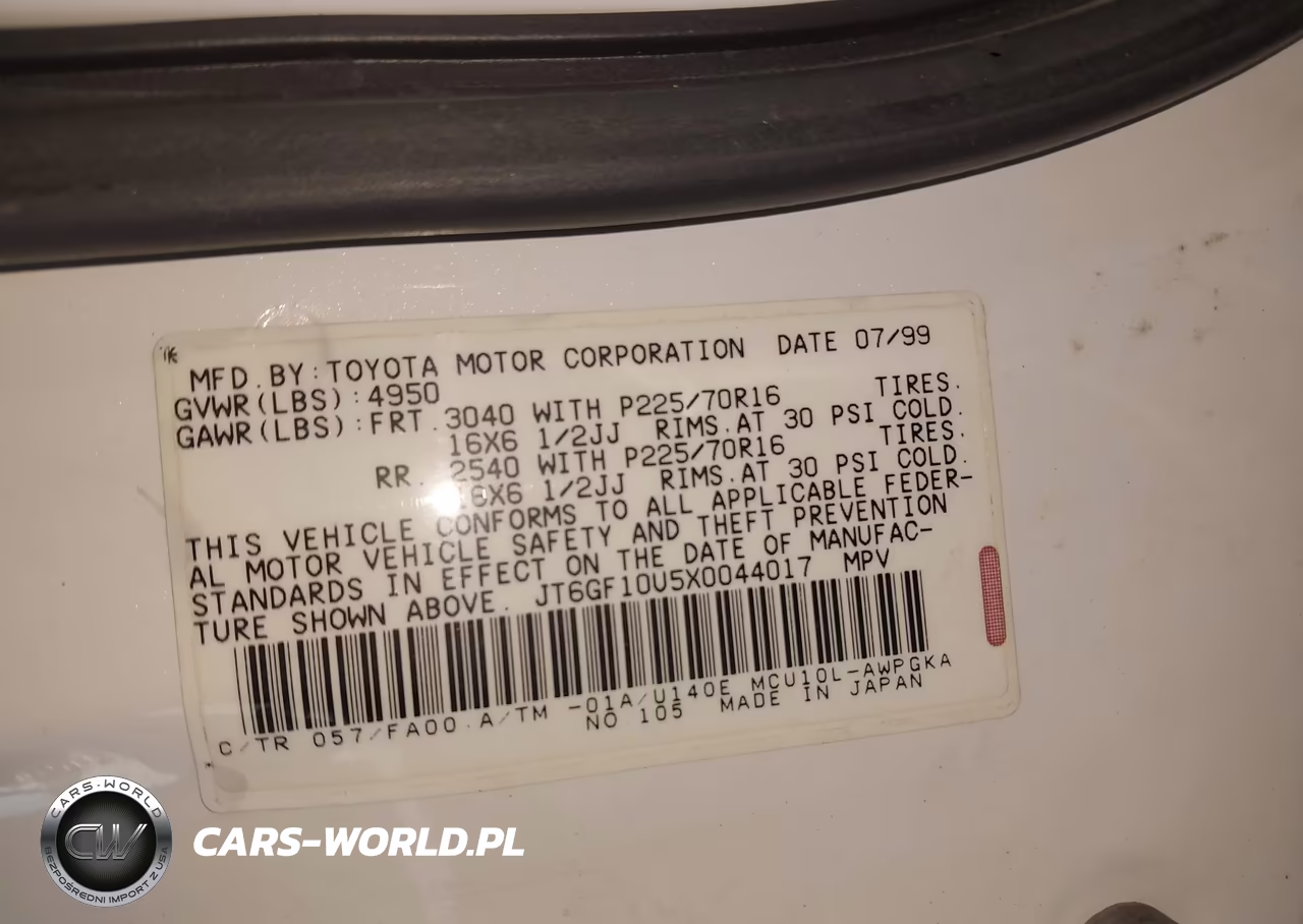 1999 Lexus Rx 300 VIN:JT6GF10U5X0044017 - 9