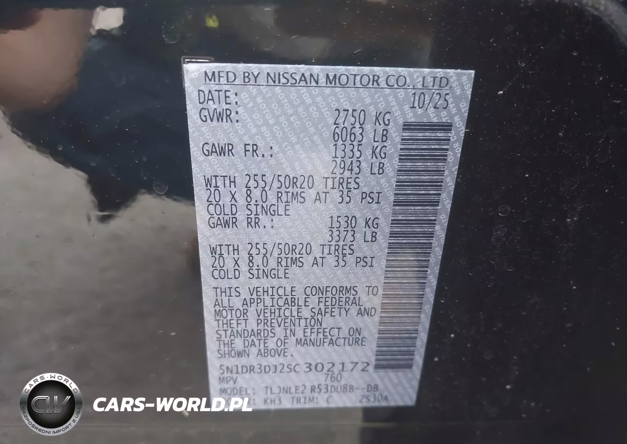 2025 Nissan Pathfinder Platinum 4Wd VIN:5N1DR3DJ2SC302172 - 9