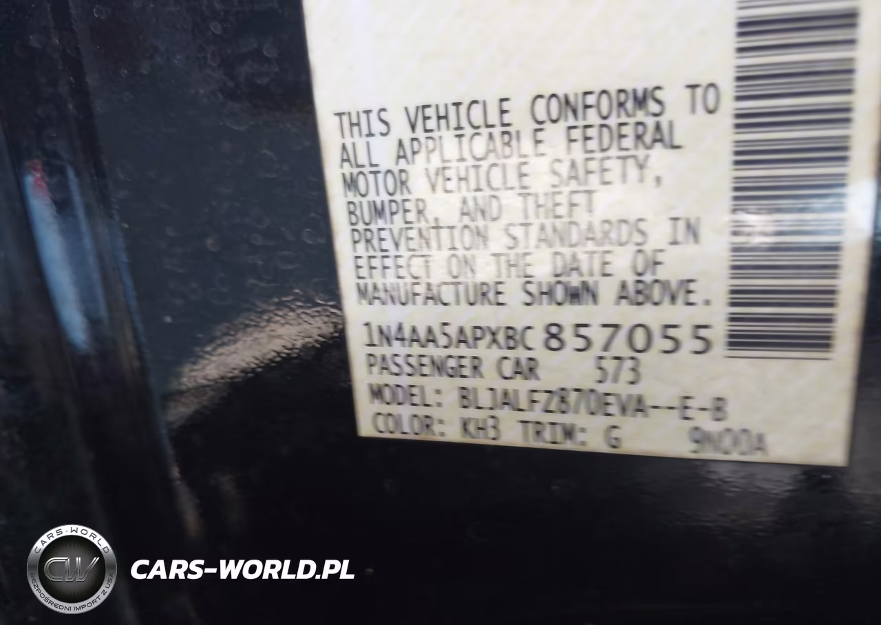 2011 Nissan Maxima 3.5 Sv VIN:1N4AA5APXBC857055 - 9