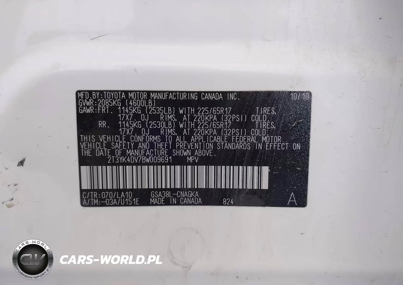2011 Toyota Rav4 Limited V6 VIN:2T3YK4DV7BW009691 - 9