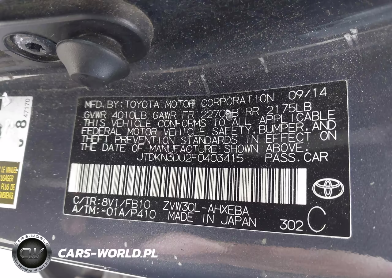 2015 Toyota Prius Three VIN:JTDKN3DU2F0403415 - 9