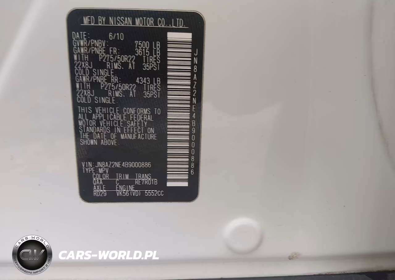2011 Infiniti Qx56 VIN:JN8AZ2NE4B9000886 - 9