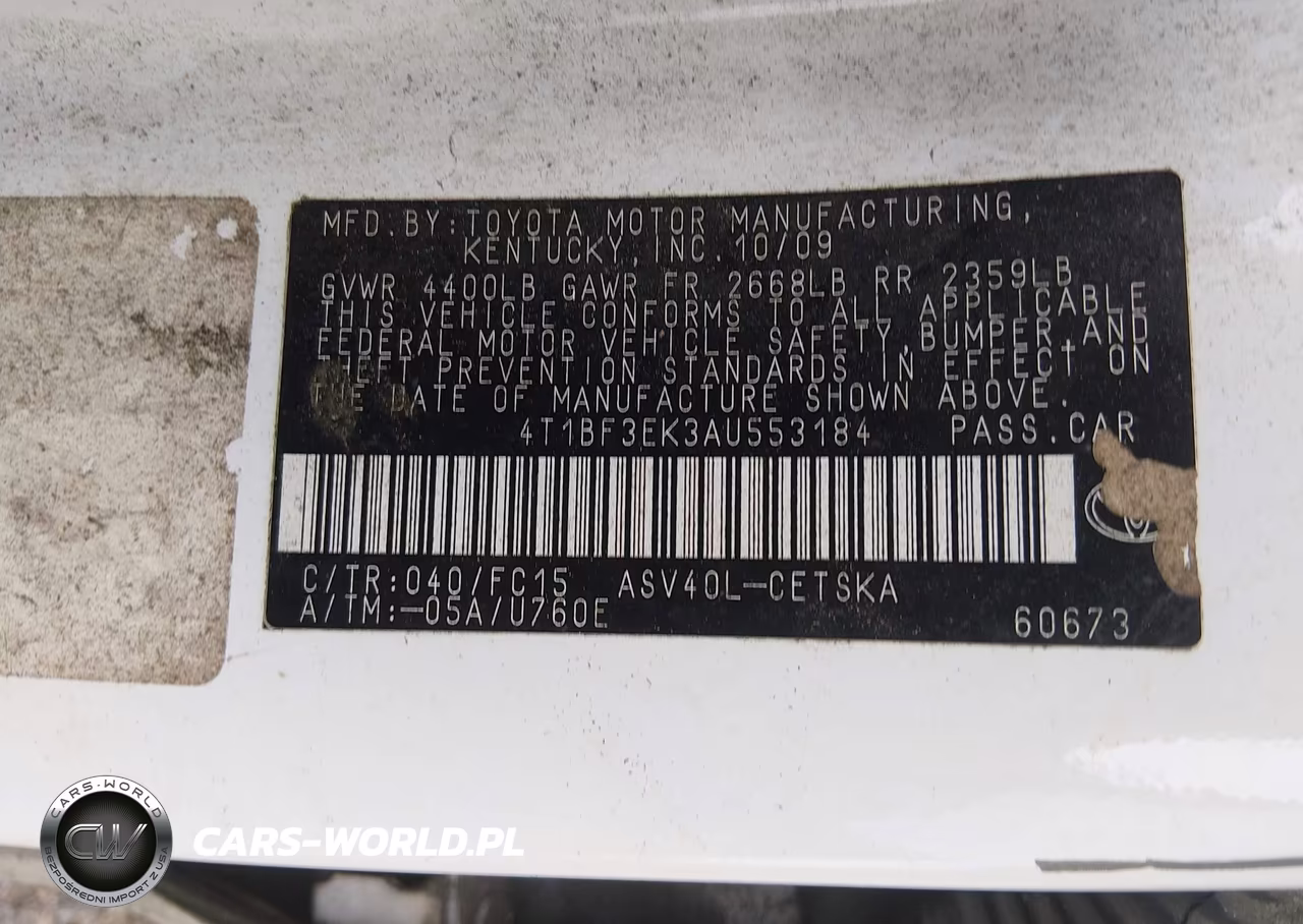 2010 Toyota Camry Se VIN:4T1BF3EK3AU553184 - 9