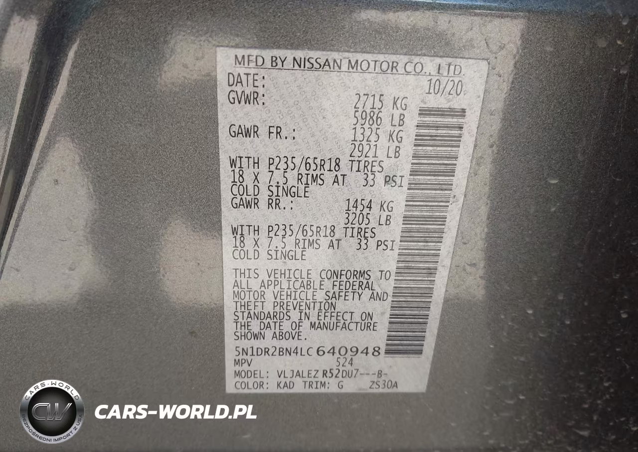 2020 Nissan Pathfinder Sv 2Wd VIN:5N1DR2BN4LC640948 - 9
