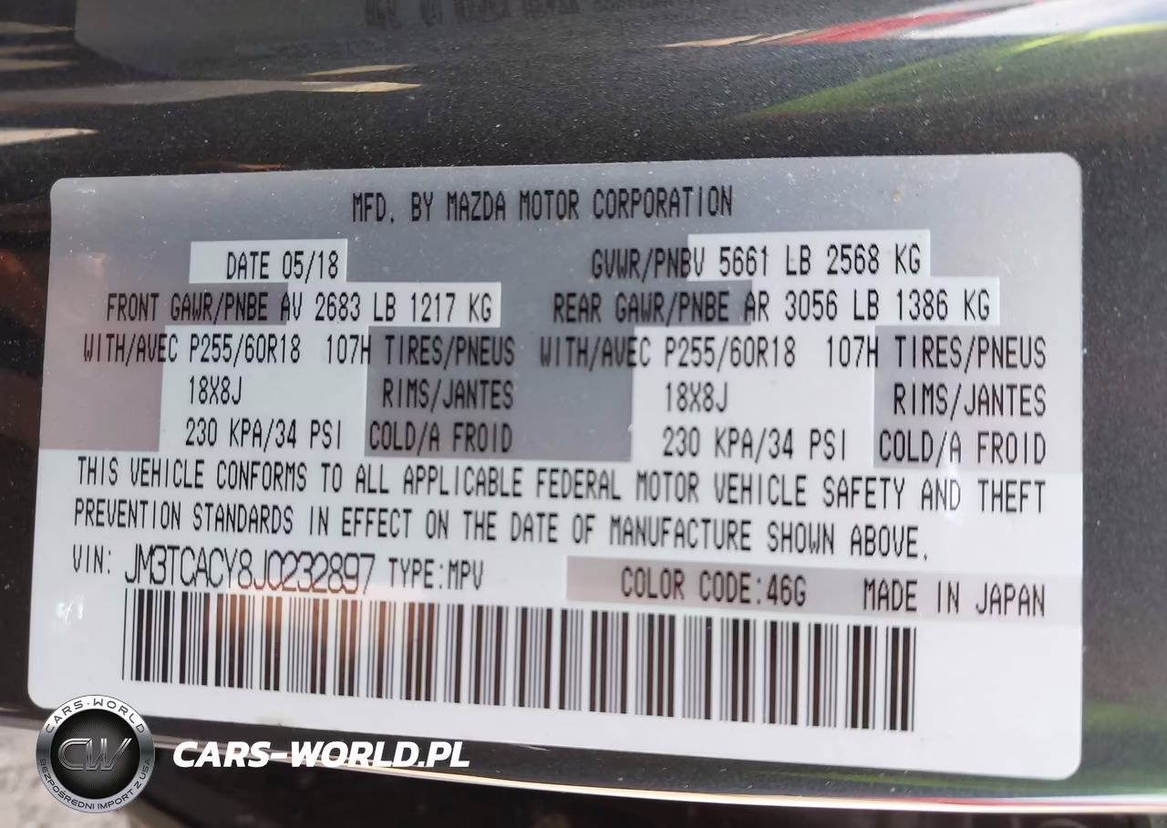 2018 Mazda Cx-9 Touring VIN:JM3TCACY8J0232897 - 9