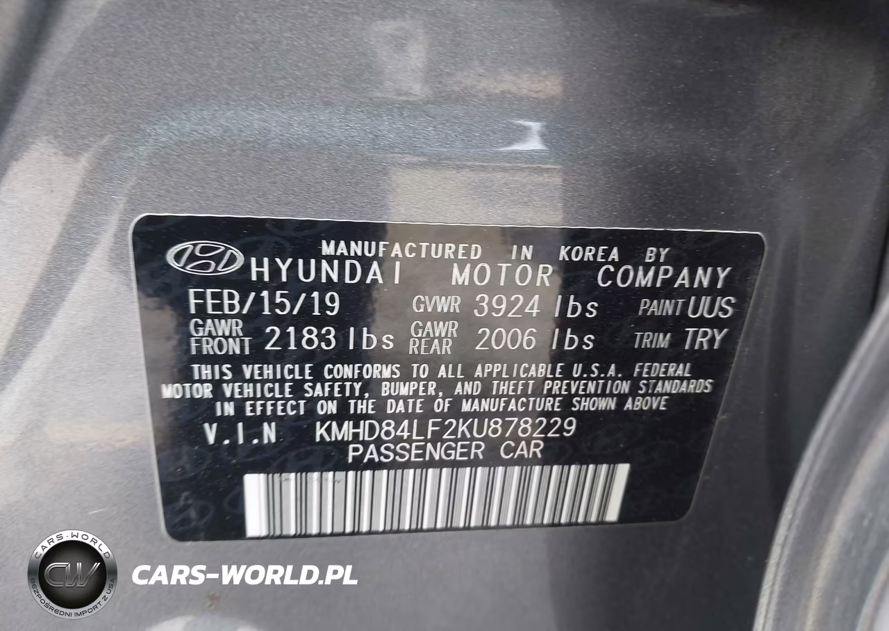 2019 Hyundai Elantra Value Edition VIN:KMHD84LF2KU878229 - 9