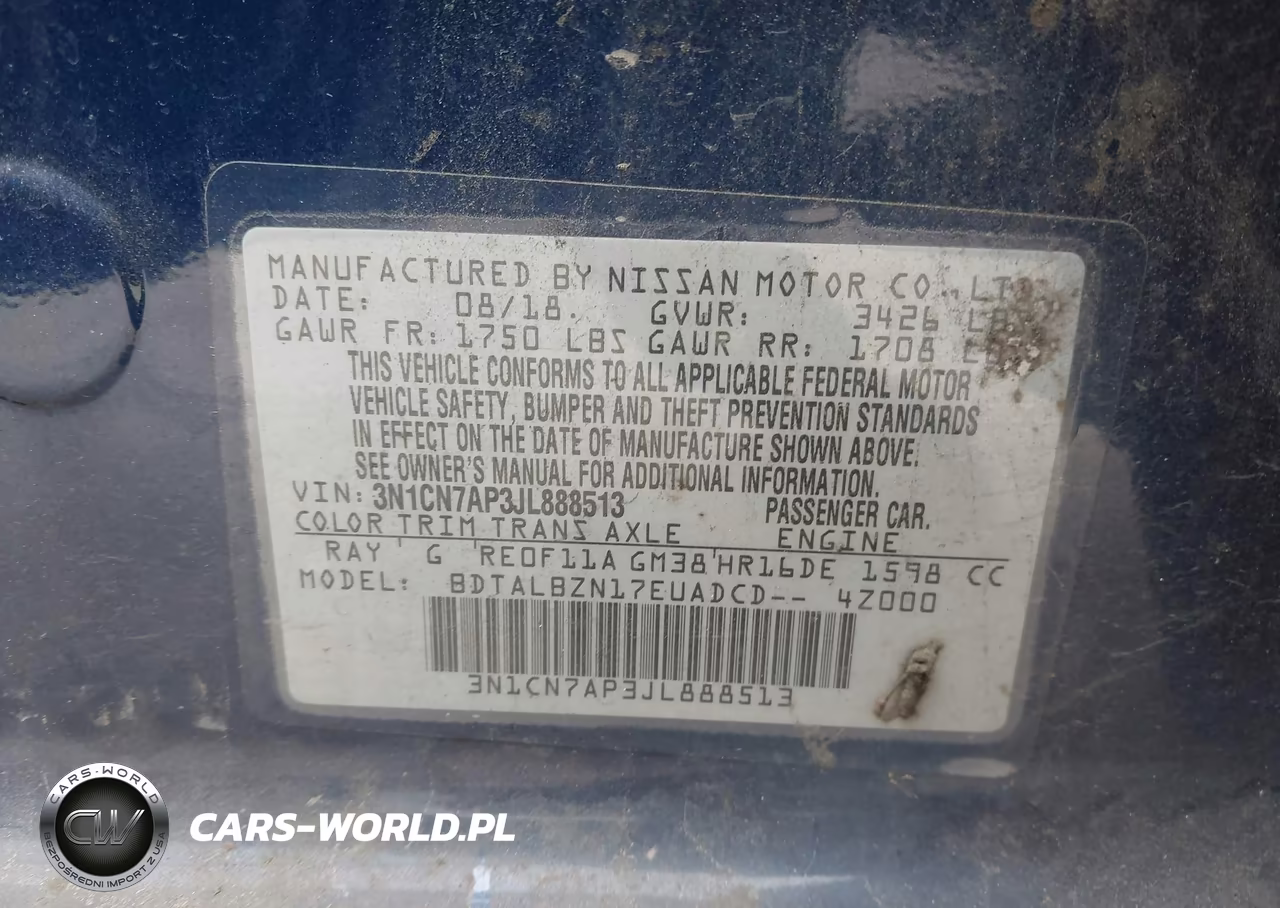 2018 Nissan Versa 1.6 Sv VIN:3N1CN7AP3JL888513 - 9