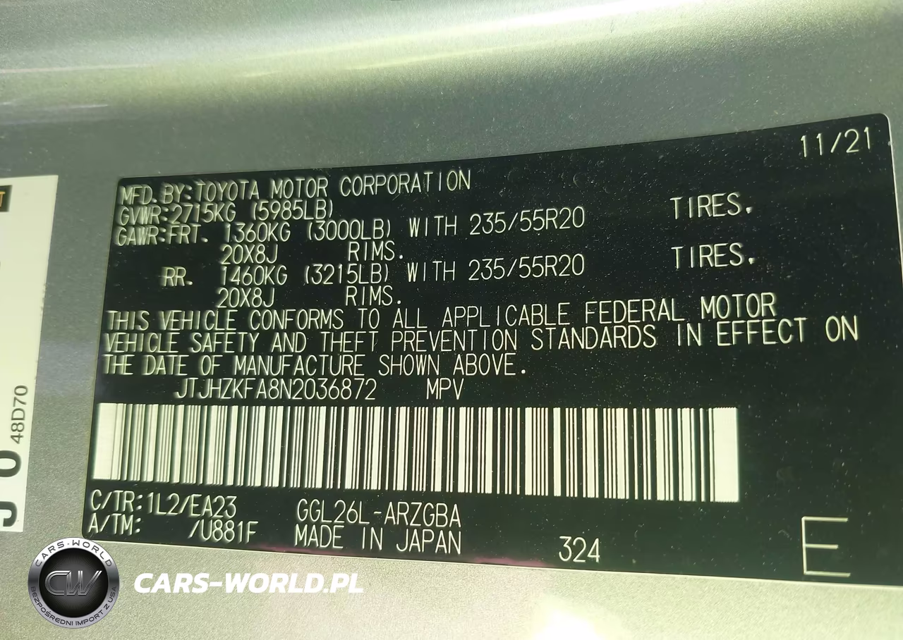 2022 Lexus Rx 350L VIN:JTJHZKFA8N2036872 - 9