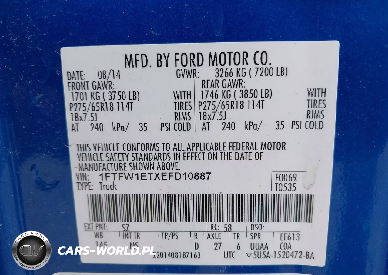2014 Ford F-150 Xlt VIN:1FTFW1ETXEFD10887 - 9