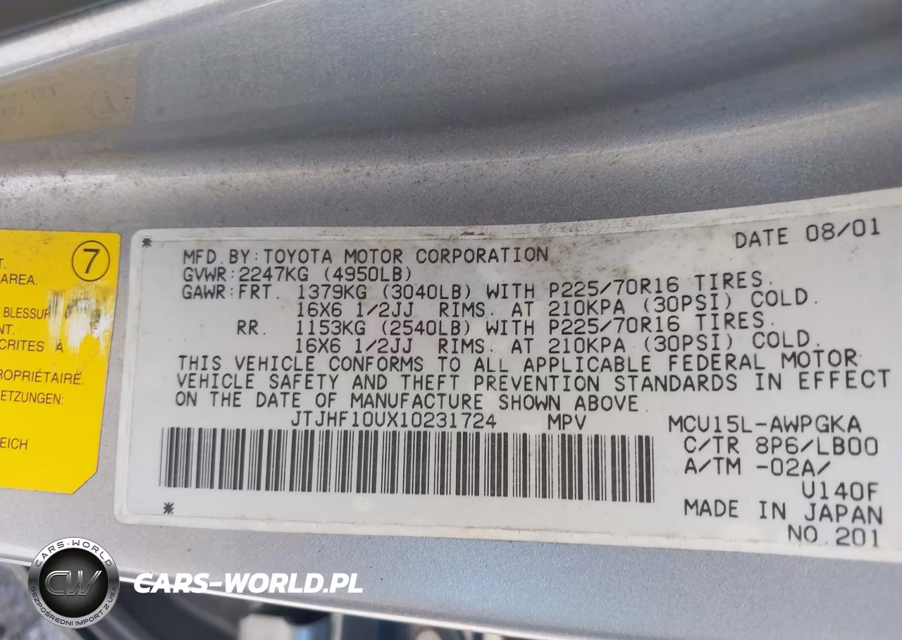 2001 Lexus Rx 300 VIN:JTJHF10UX10231724 - 9
