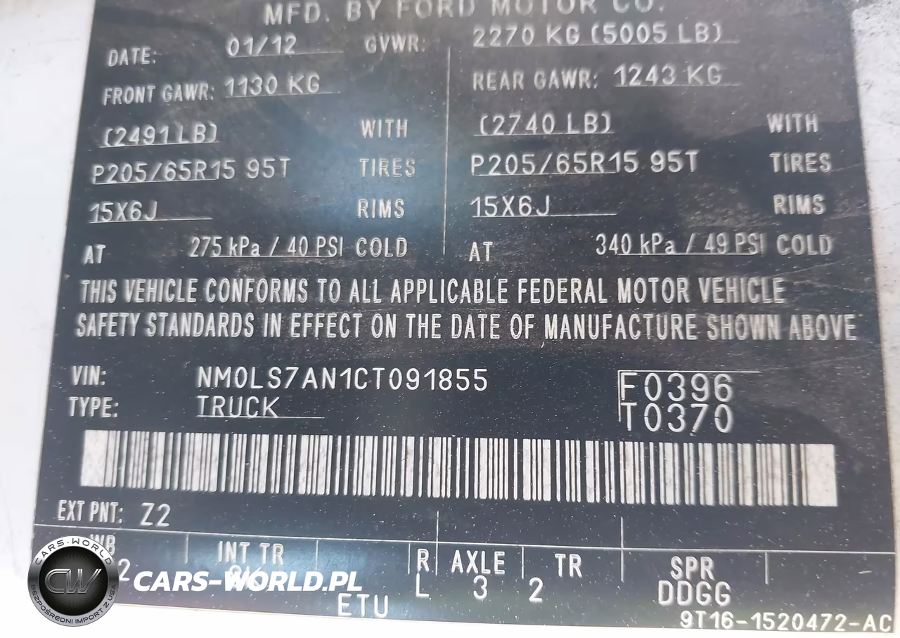 2012 Ford Transit Connect Xl VIN:NM0LS7AN1CT091855 - 9