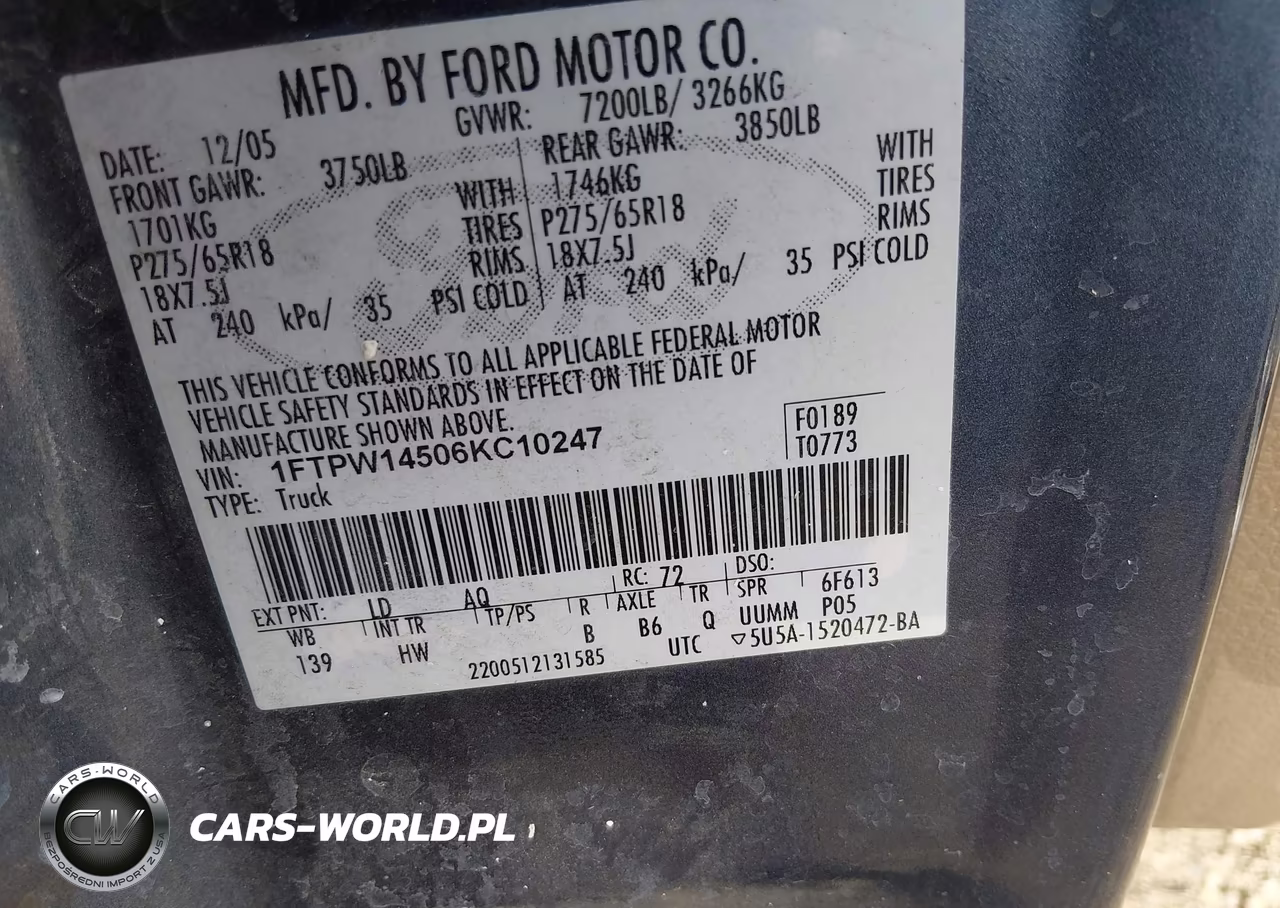 2006 Ford F-150 Fx4-Lariat-Xlt VIN:1FTPW14506KC10247 - 9