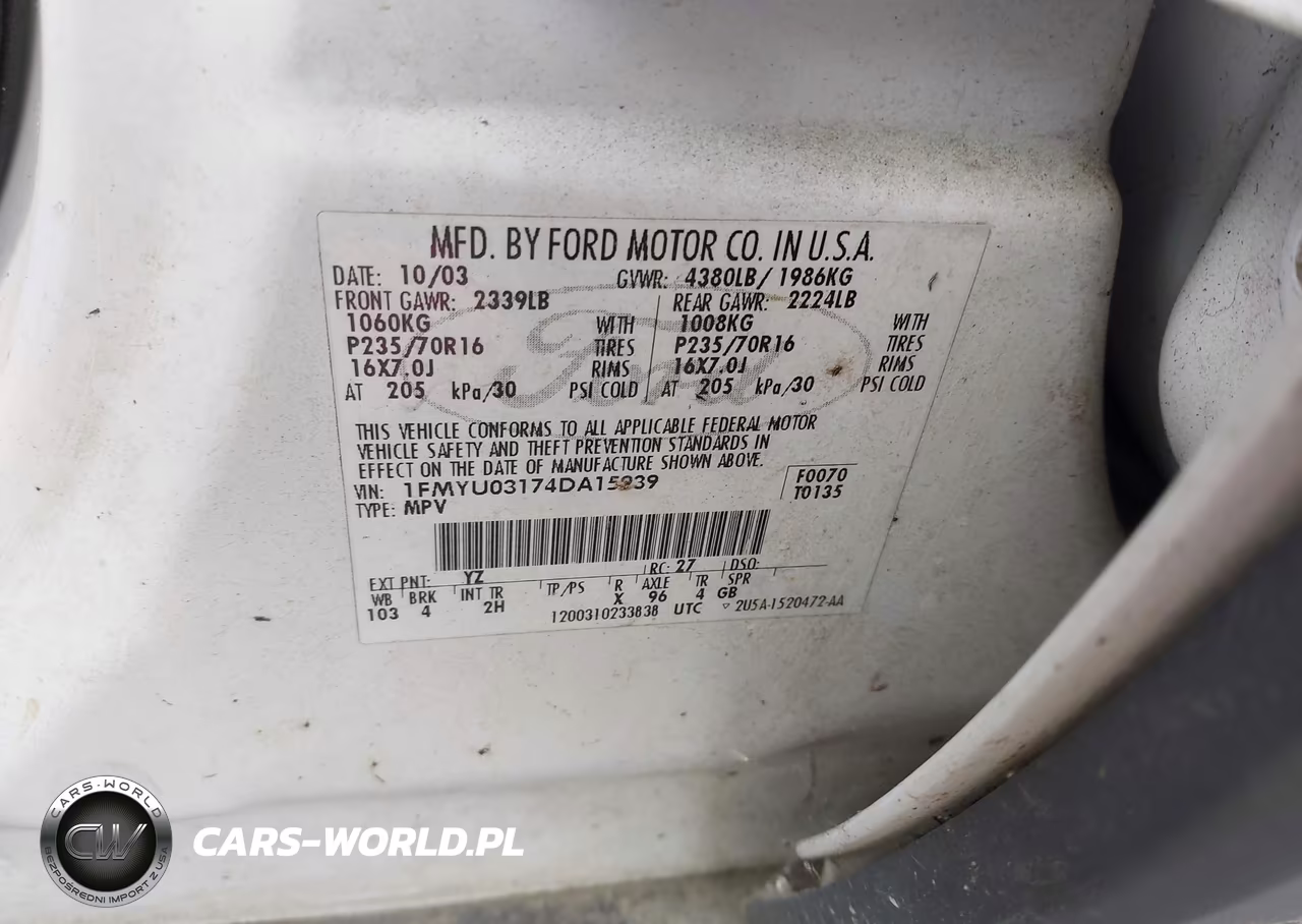2004 Ford Escape Xlt VIN:1FMYU03174DA15939 - 9