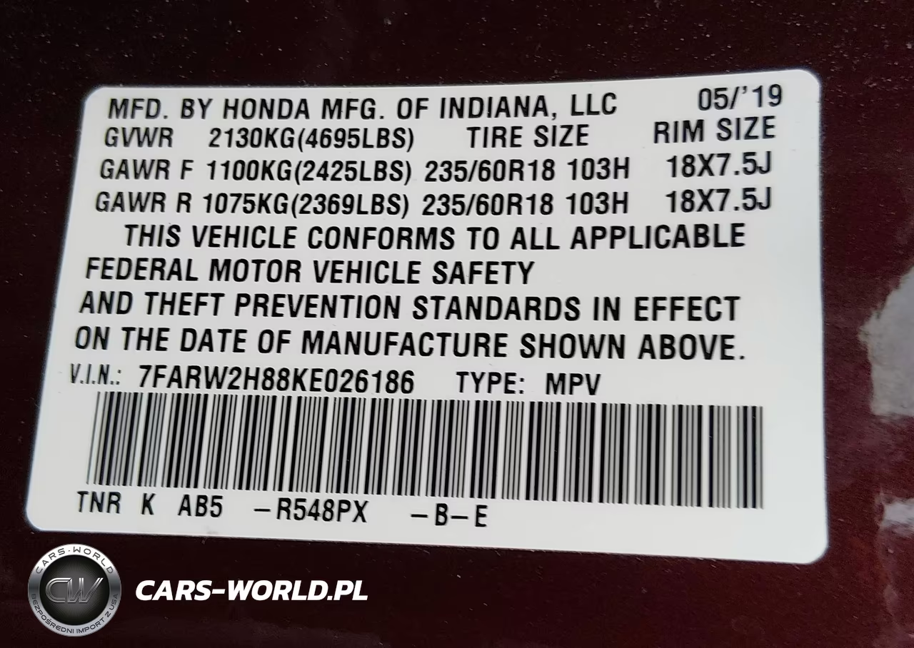 2019 Honda Cr-V Ex-L VIN:7FARW2H88KE026186 - 9