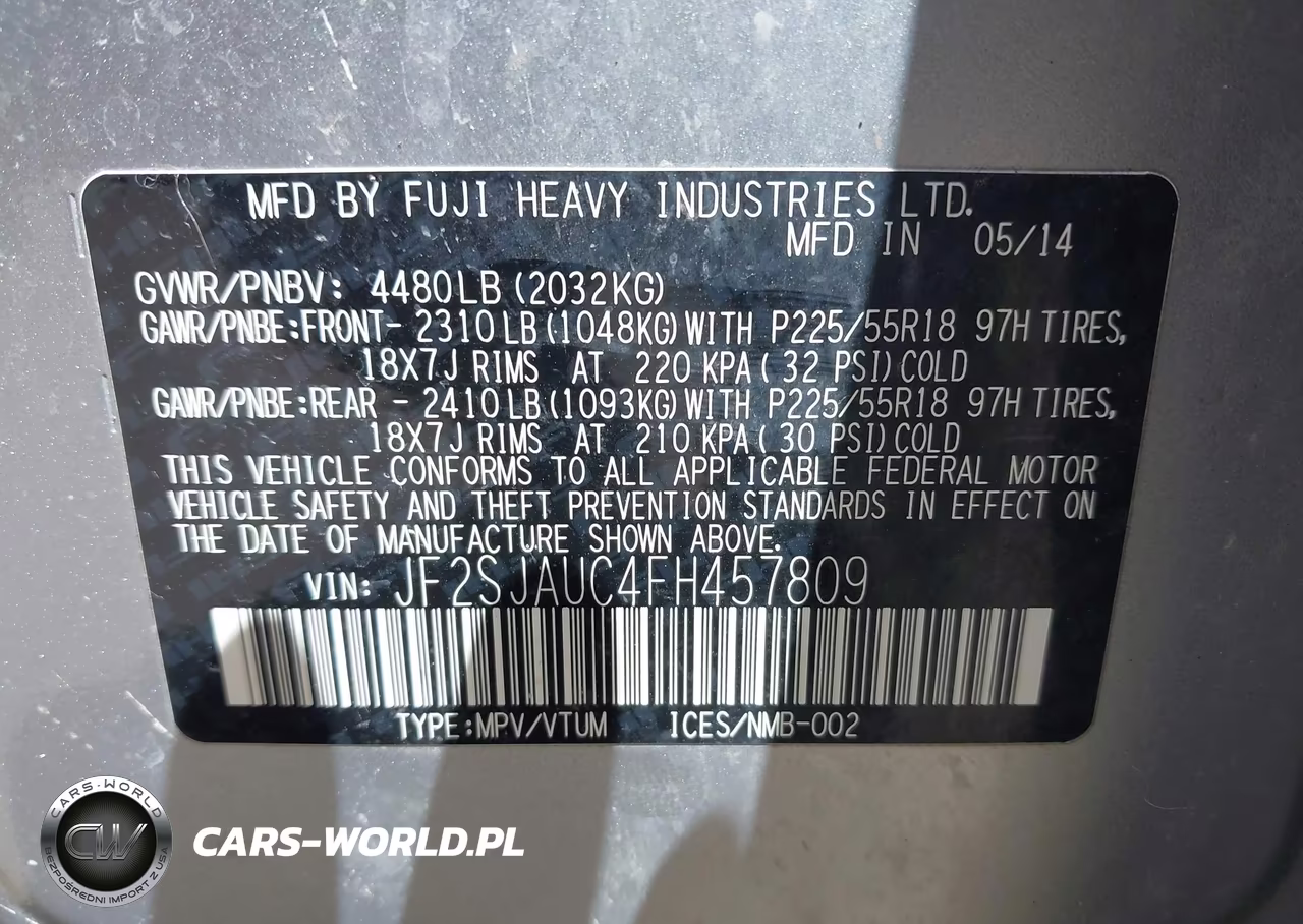 2015 Subaru Forester 2.5I Touring VIN:JF2SJAUC4FH457809 - 9