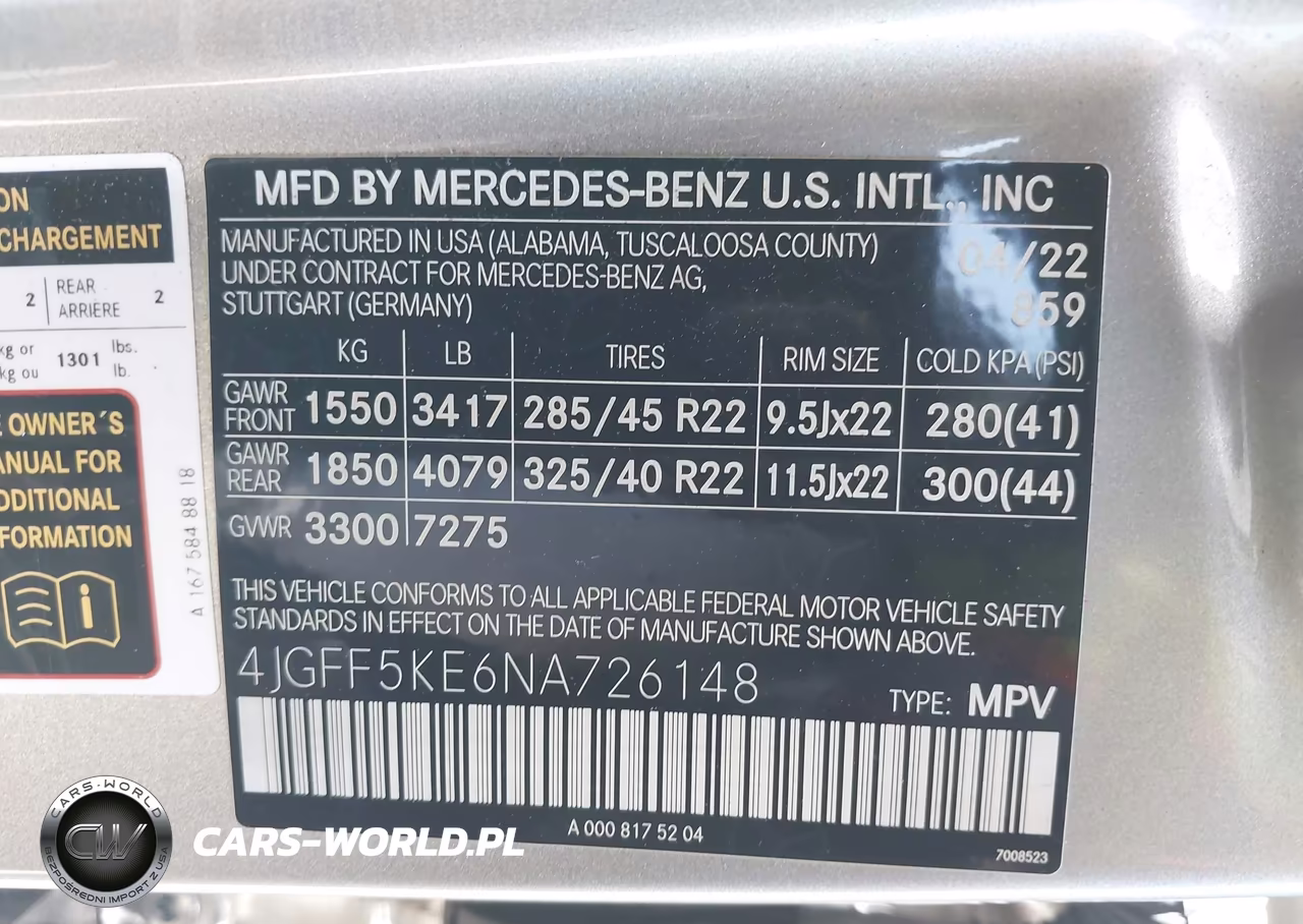 2022 Mercedes-Benz Gls 450 4Matic VIN:4JGFF5KE6NA726148 - 9
