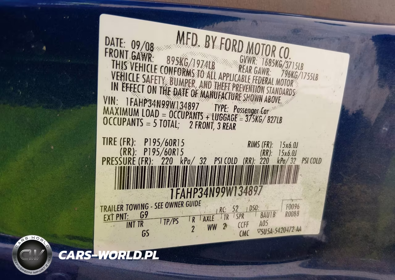 2009 Ford Focus S VIN:1FAHP34N99W134897 - 9