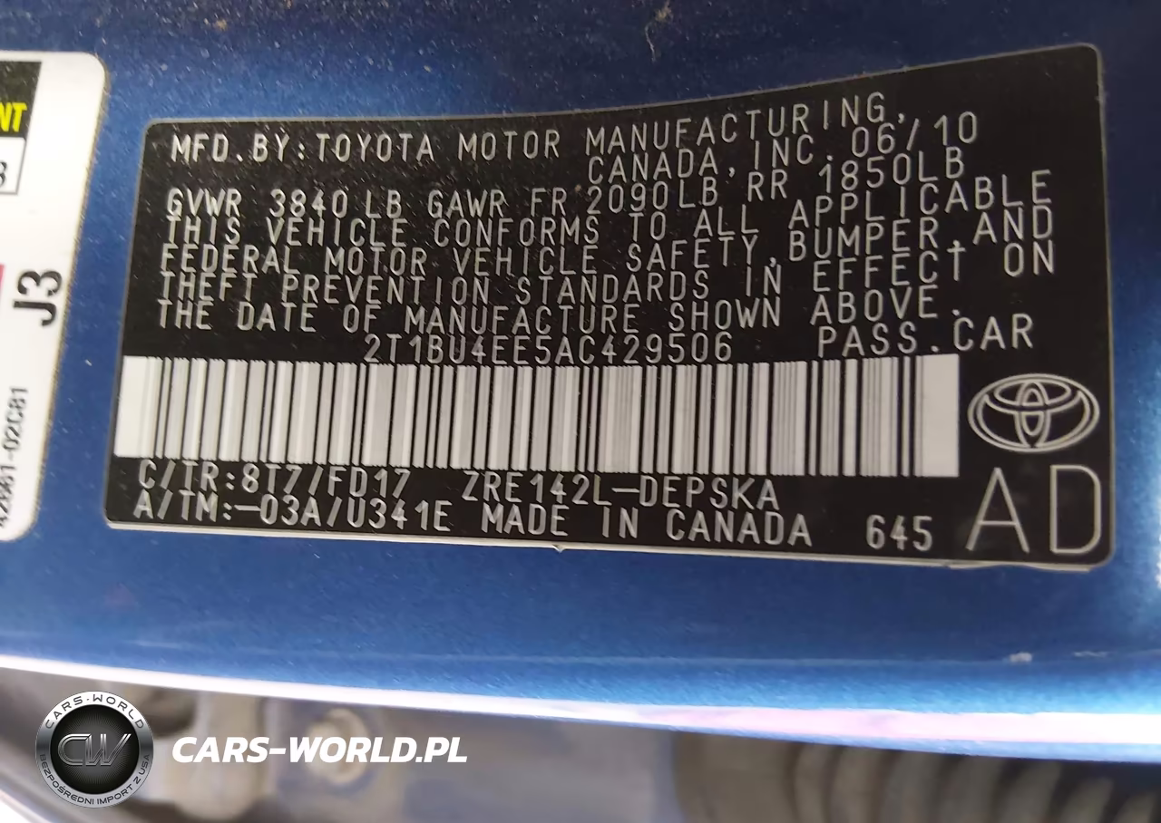 2010 Toyota Corolla S VIN:2T1BU4EE5AC429506 - 9