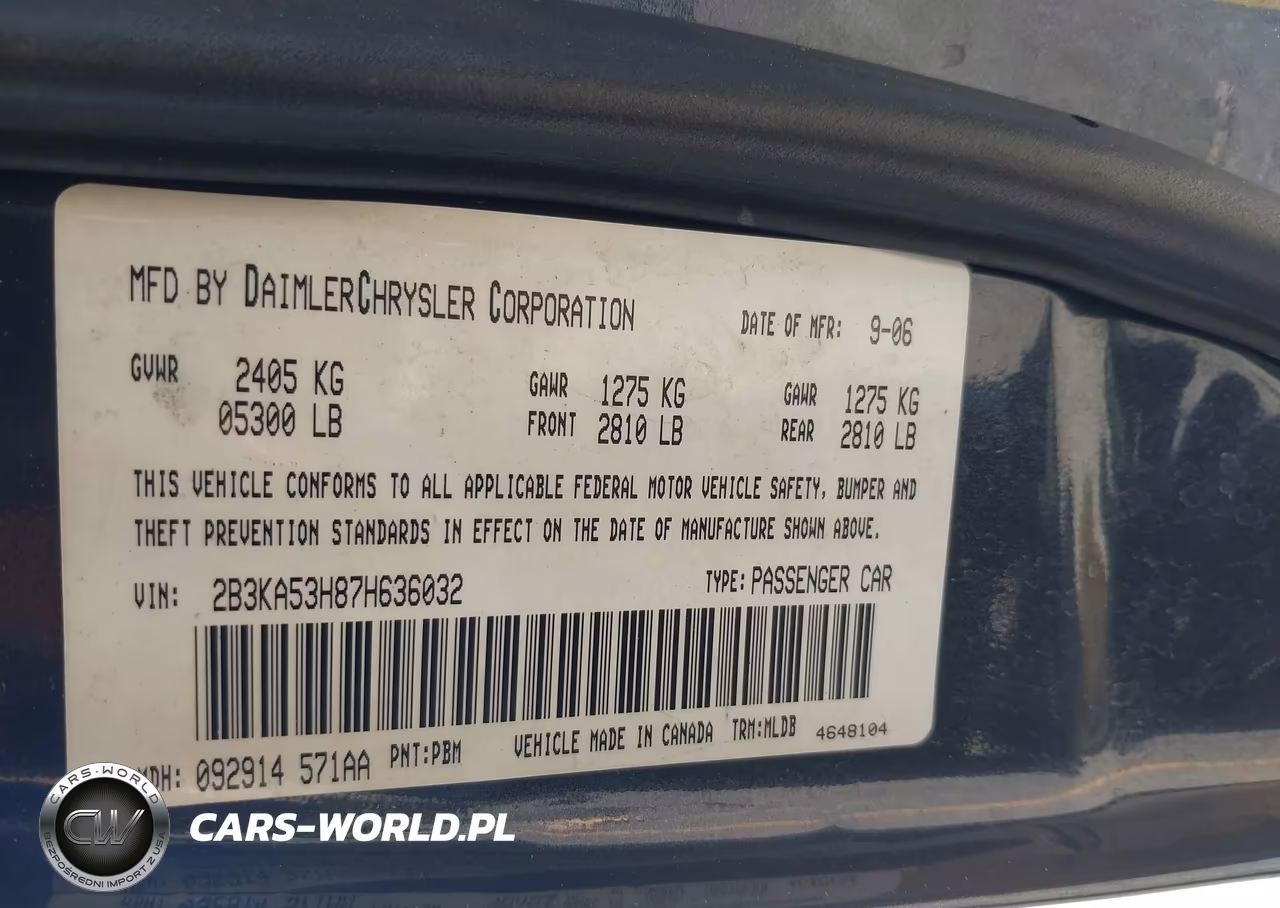 2007 Dodge Charger Rt VIN:2B3KA53H87H636032 - 9