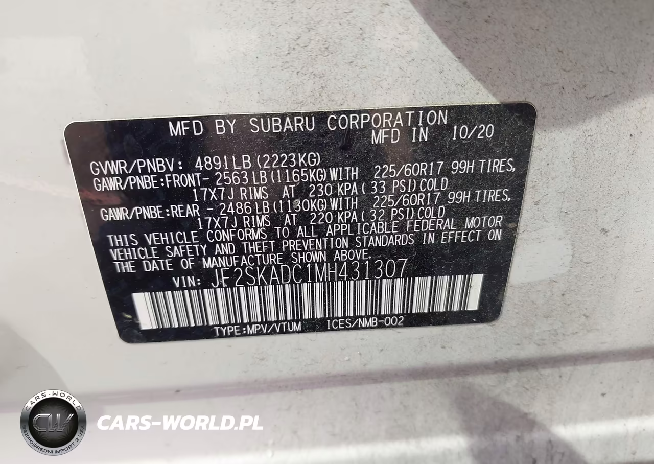2021 Subaru Forester VIN:JF2SKADC1MH431307 - 9