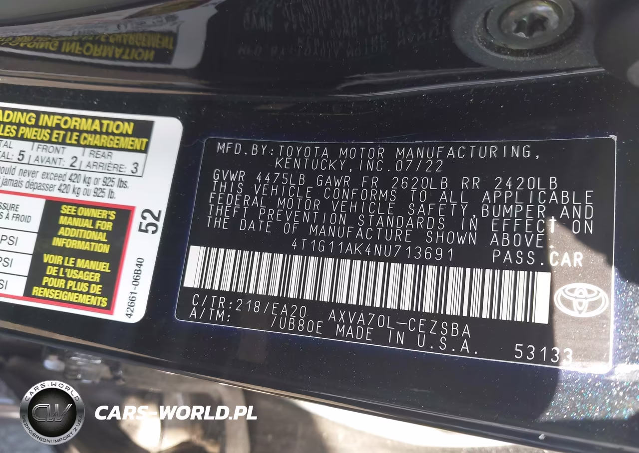 2022 Toyota Camry Se VIN:4T1G11AK4NU713691 - 9