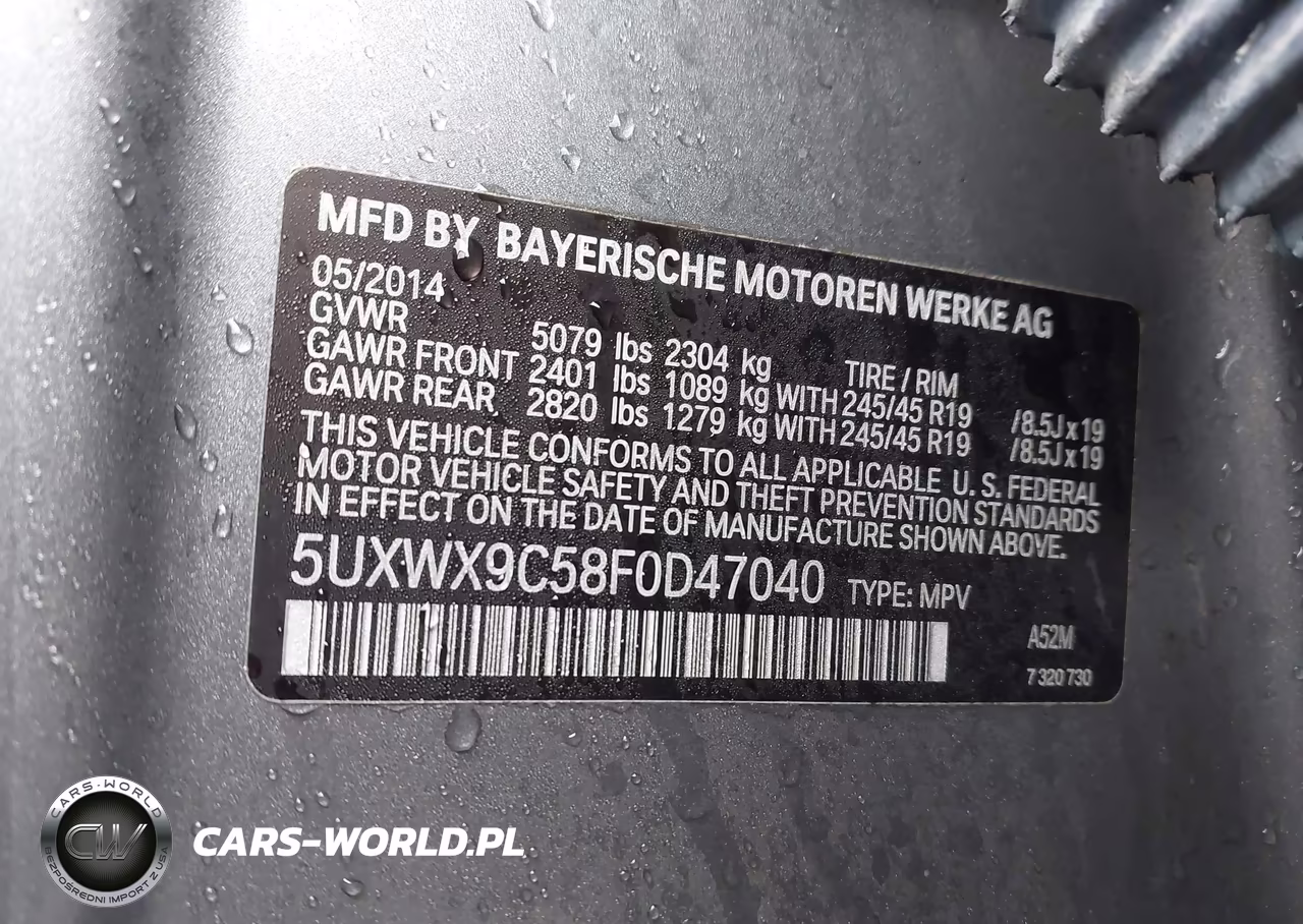 2015 BMW X3 xDrive28I VIN:5UXWX9C58F0D47040 - 9