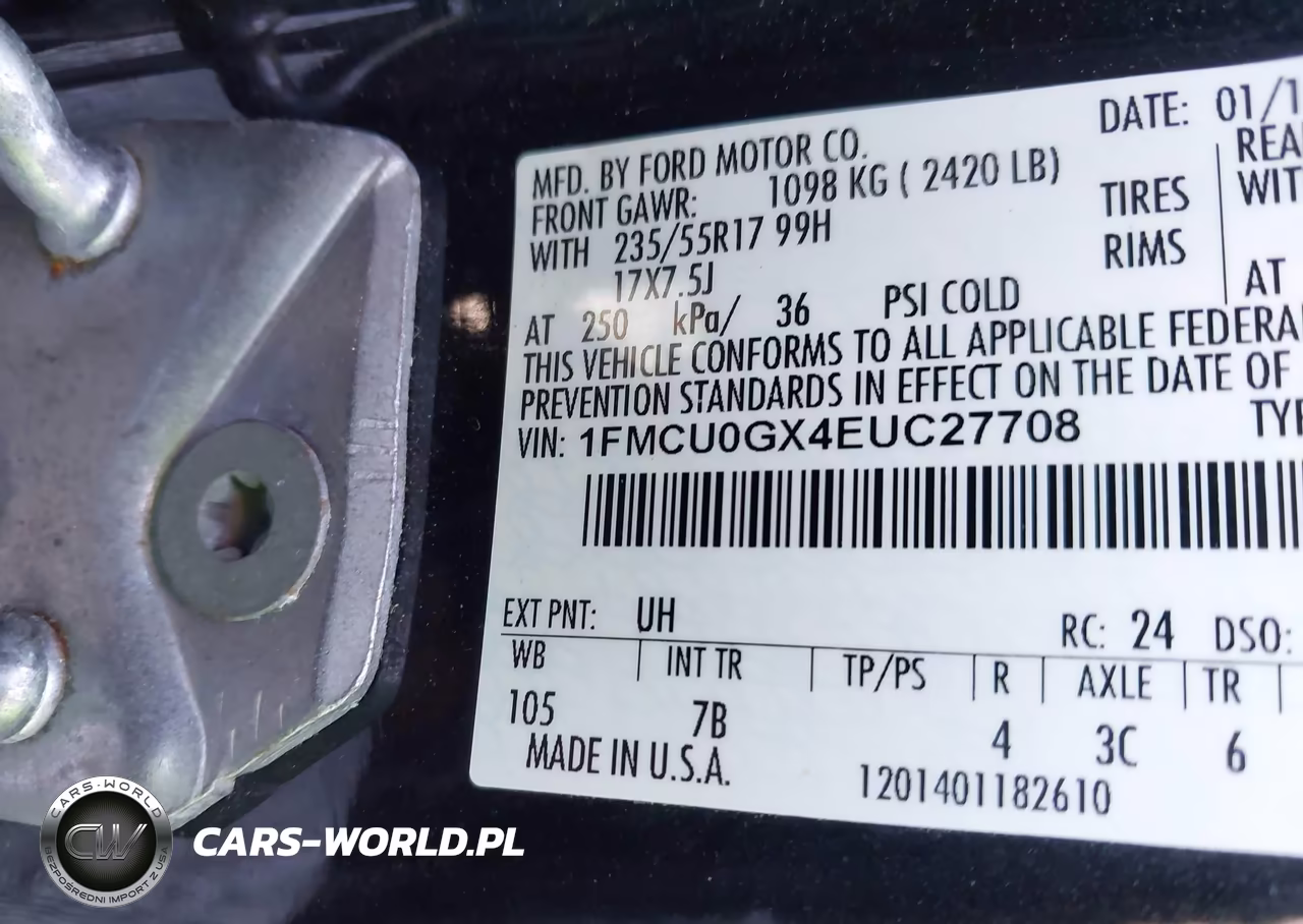 2014 Ford Escape Se VIN:1FMCU0GX4EUC27708 - 9