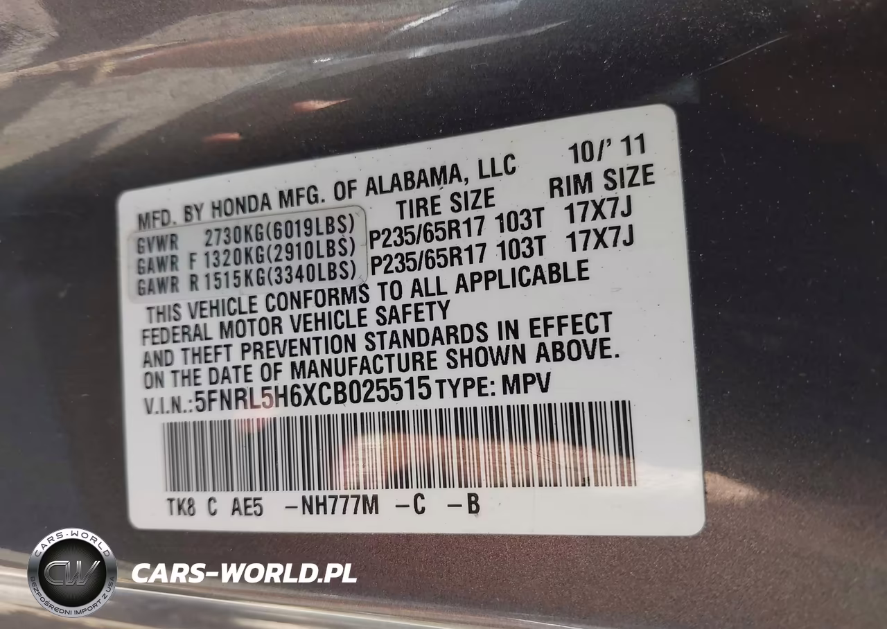 2012 Honda Odyssey Ex-L VIN:5FNRL5H6XCB025515 - 9