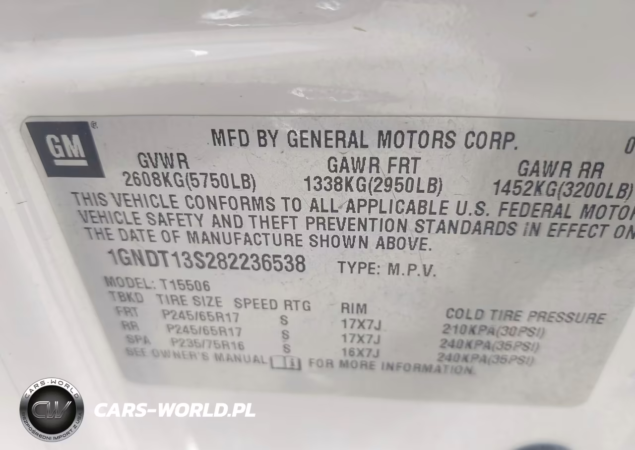 2008 Chevrolet Trailblazer Fleet VIN:1GNDT13S282236538 - 9