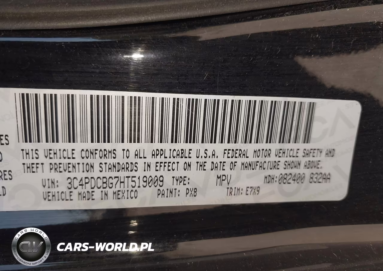 DODGE JOURNEY SX VIN:3C4PDCBG7HT519009 - 9