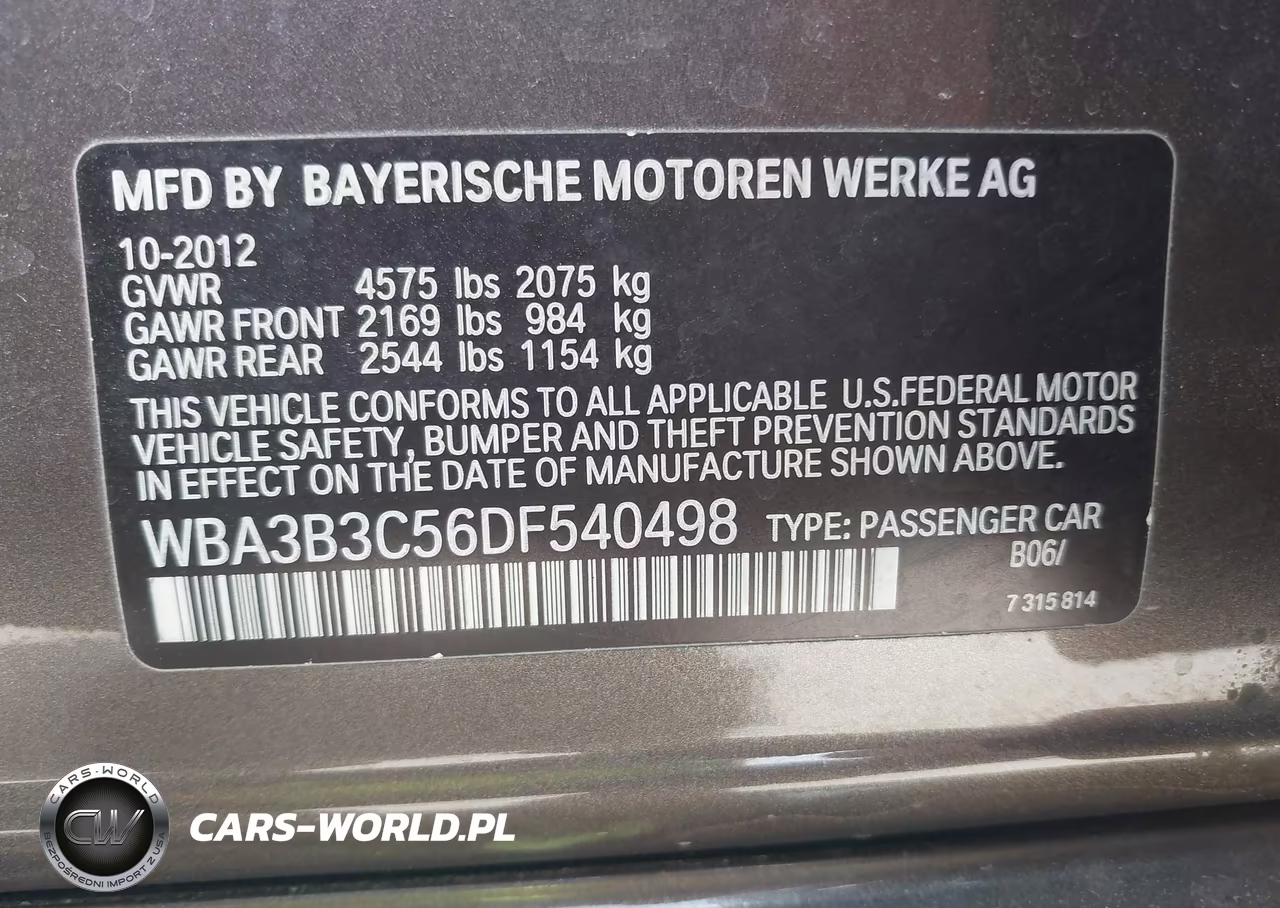 2013 BMW 328I xDrive VIN:WBA3B3C56DF540498 - 9