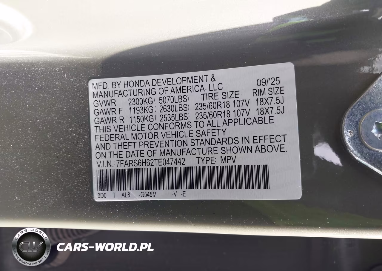 2026 Honda Cr-V Hybrid Awd Trailsport VIN:7FARS6H62TE047442 - 9