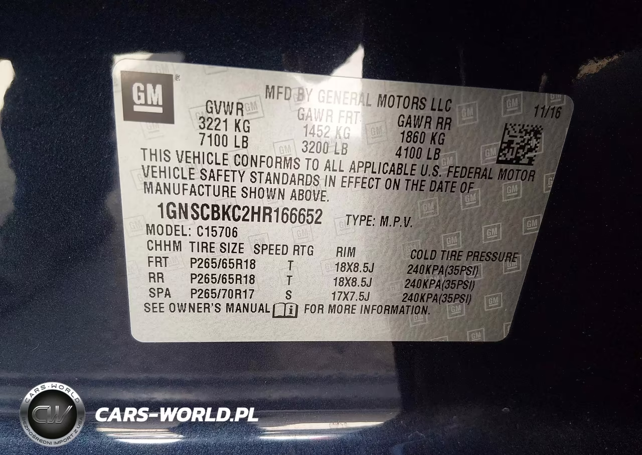 2017 Chevrolet Tahoe Lt VIN:1GNSCBKC2HR166652 - 9