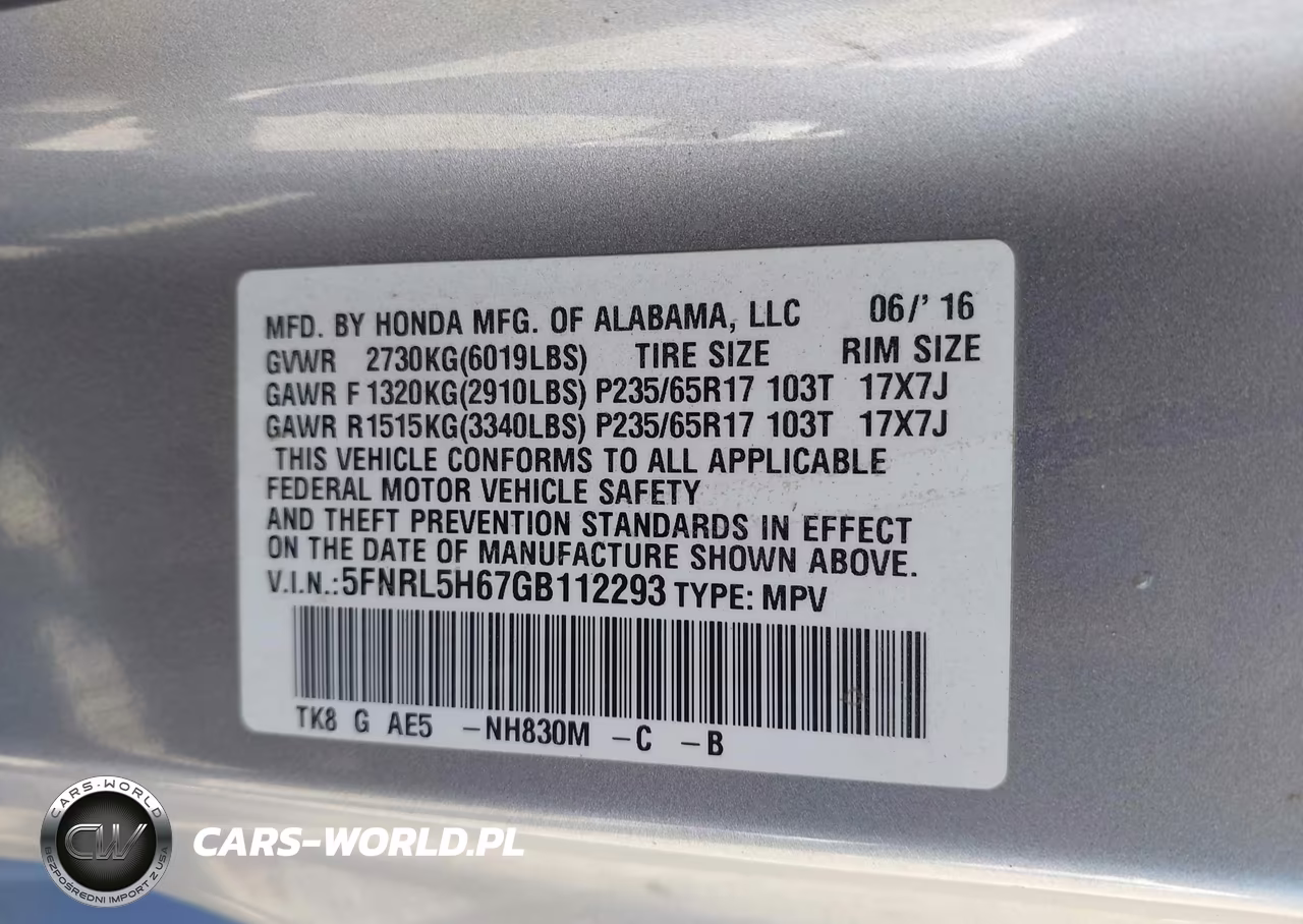 2016 Honda Odyssey Ex-L VIN:5FNRL5H67GB112293 - 9
