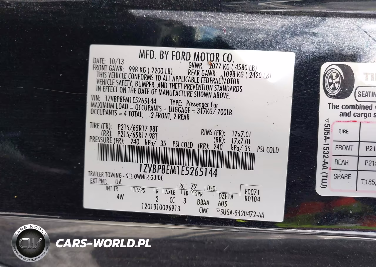 2014 Ford Mustang V6 Premium VIN:1ZVBP8EM1E5265144 - 9