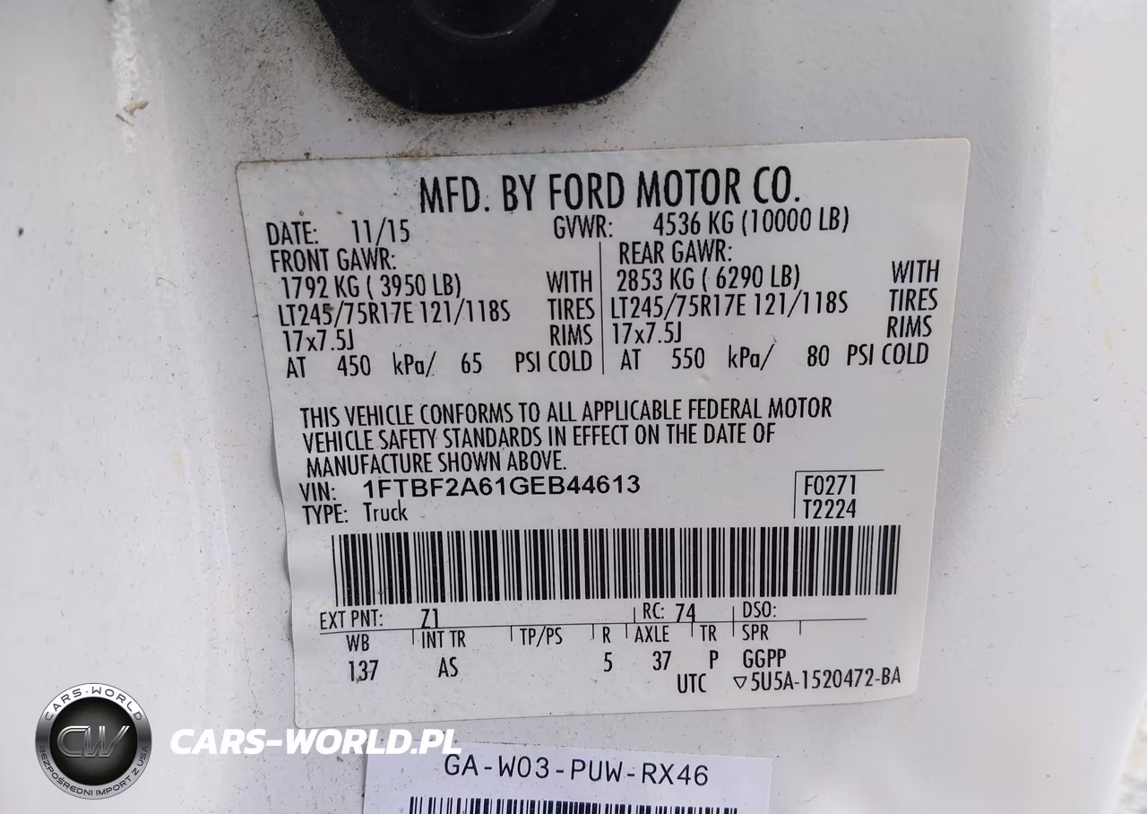 2016 Ford F-250 Xl VIN:1FTBF2A61GEB44613 - 9