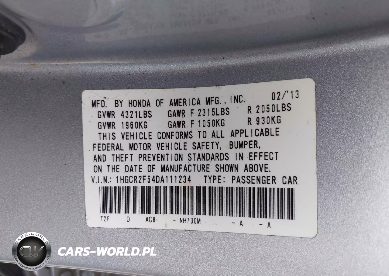2013 Honda Accord Sport VIN:1HGCR2F54DA111234 - 9