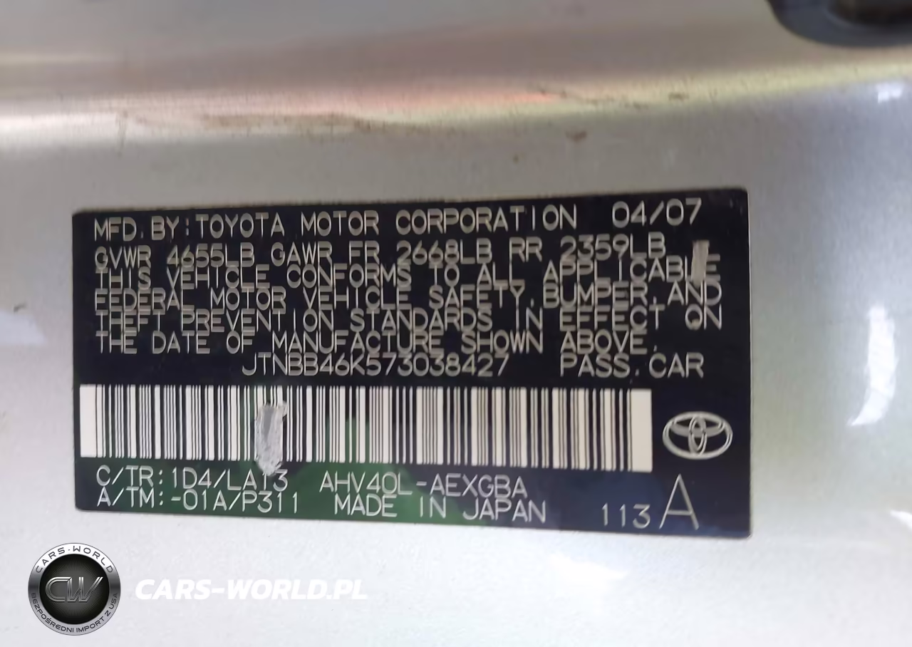 2007 Toyota Camry Hybrid VIN:JTNBB46K573038427 - 9