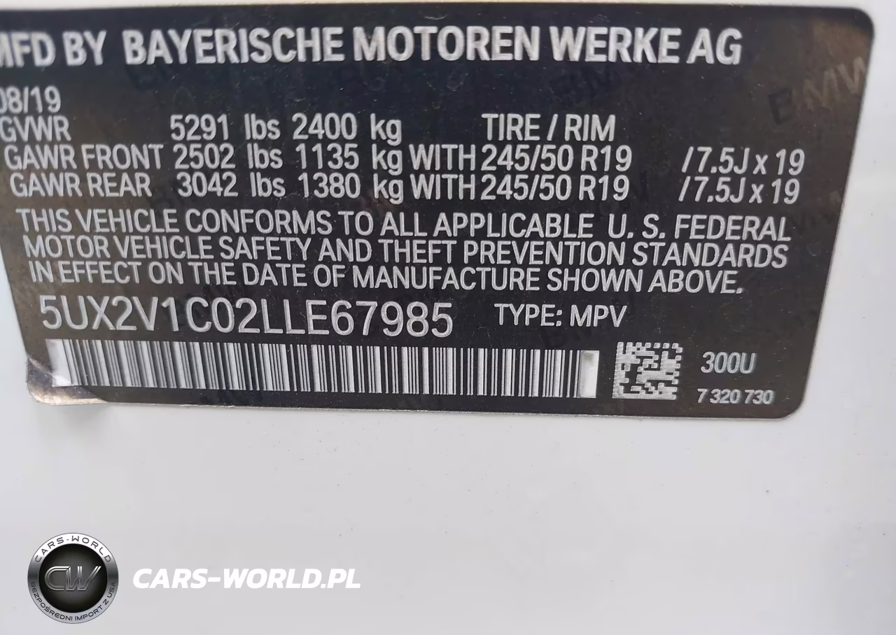 2020 BMW X4 xDrive30I VIN:5UX2V1C02LLE67985 - 9